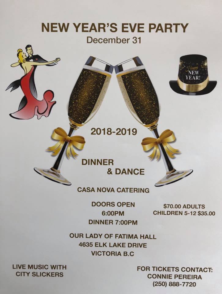 Our Lady of Fatima Parish in Victoria, New Year's Eve Party in Victoria