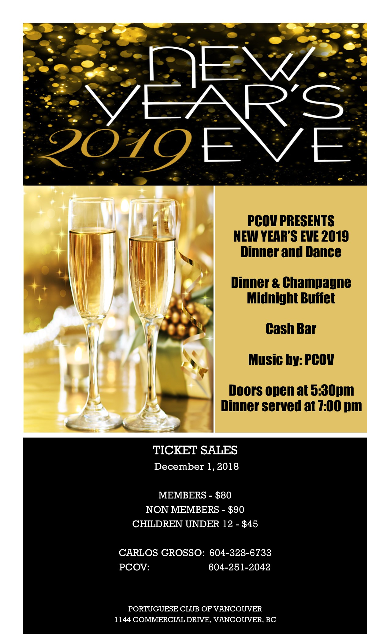Portuguese Club of Vancouver, New Year’s Eve 2019