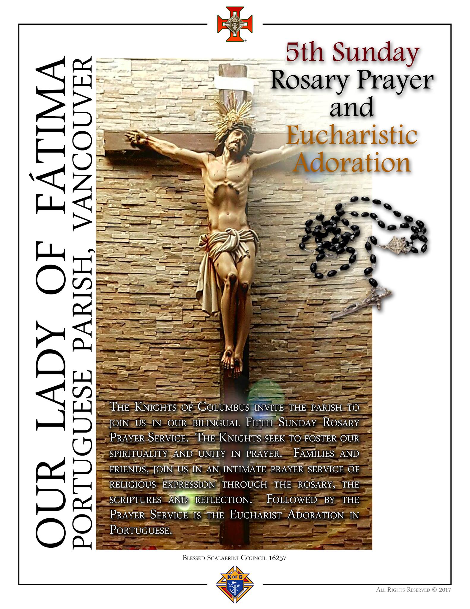 Fifth Sunday Rosary Prayer Service & Adoration of the Eucharist