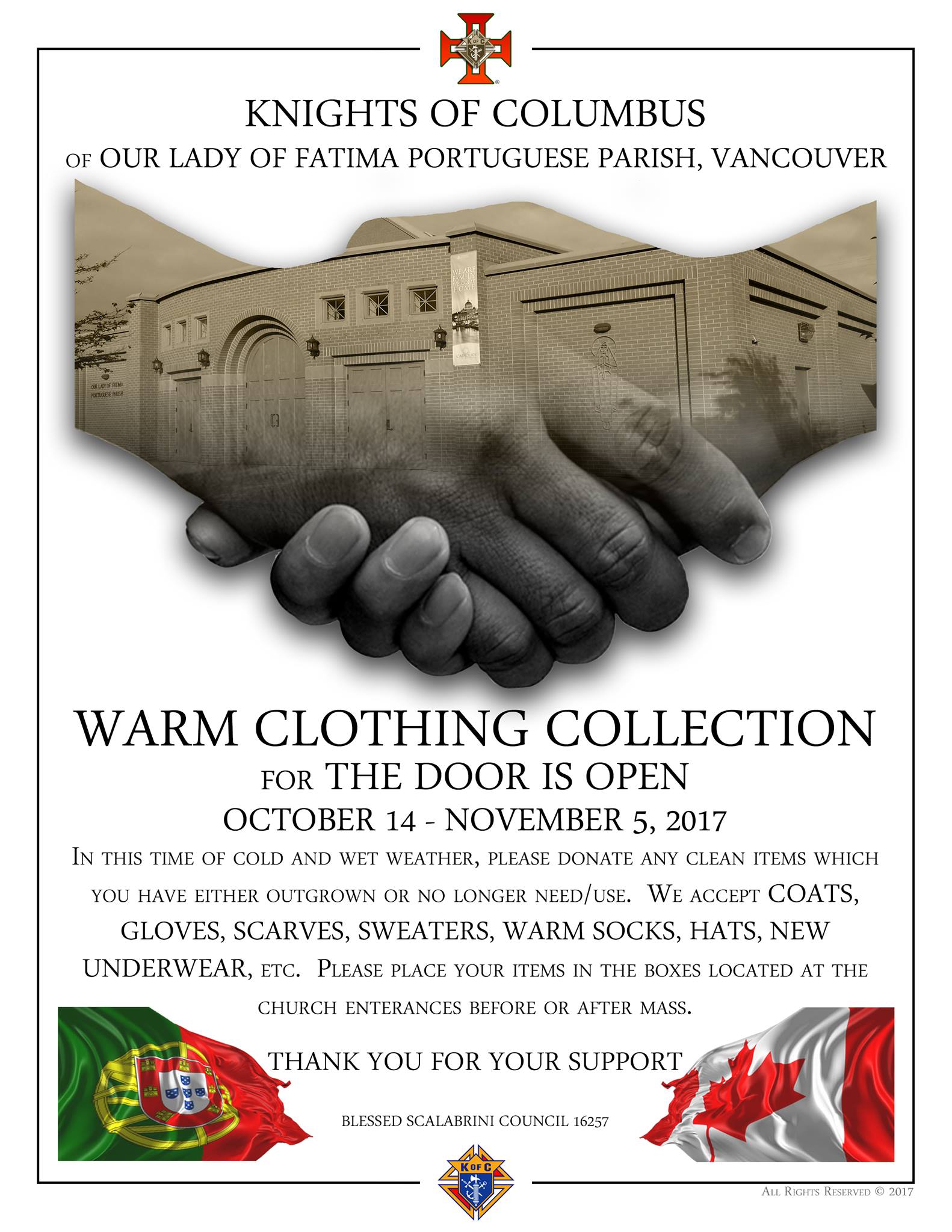 The Knights of Columbus Warm Clothing Collection