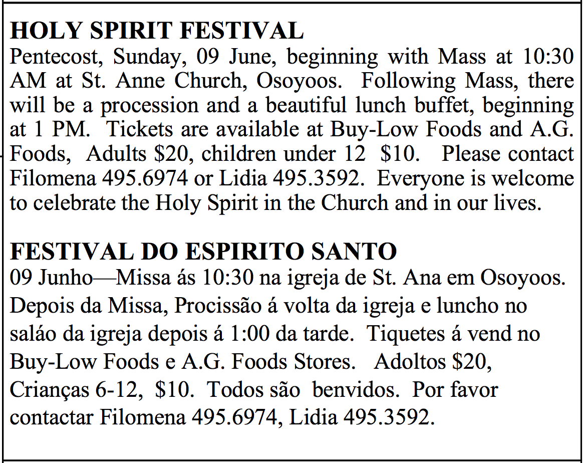 Holy Spirit Festival, St. Anne Catholic Church, Osoyoos